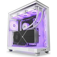 Корпус ПК без блока питания/ NZXT H6 Flow RGB (2023) Compact Dual-chamber White Case (CC-H61FW-R1)