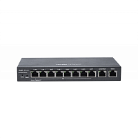 Ruijie Reyee 10-Port Gigabit Cloud Managed Gataway, support up to 8 POE/POE+ ports with 70W POE Power budget, up to 4 WAN ports, support up to 200 concurrent users, 500Mbps. (RG-EG210G-P)
