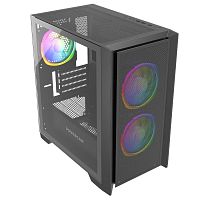 Powercase Alisio Micro Z3B ARGB, Tempered Glass, 3x 120mm ARGB fan, чёрный, mATX (CAMZB-A3)