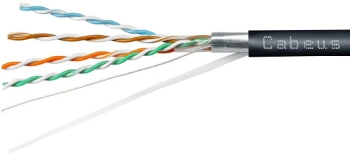 Кабель информационный Cabeus FTP-4P-Cat.5e-SOLID-OUT-PE-UV-100 кат.5E F/ UTP 4 пары PE универсальный 100м черный (2175572) (2175572#MLN)