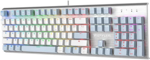 Клавиатура A4Tech Fstyler FS100 Neon механическая синий/ белый USB for gamer LED (FS100) фото 4