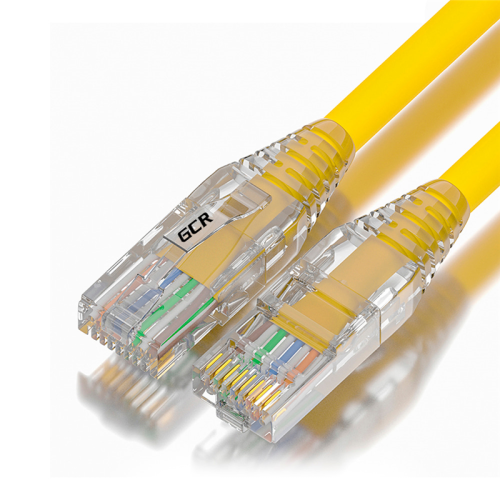 GCR Патч-корд 3.0m LSZH UTP кат.5e, желтый, коннектор ABS, 24 AWG, ethernet high speed 1 Гбит/ с, RJ45, T568B, GCR-52667