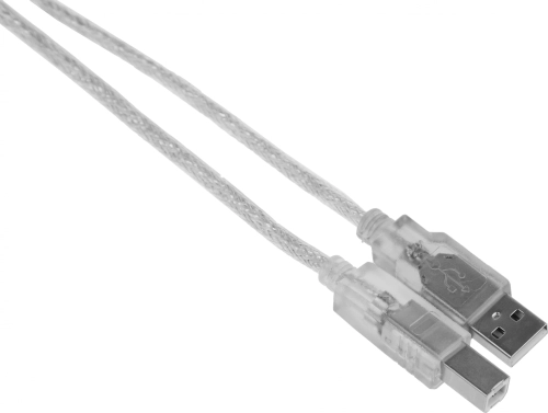 Кабель Buro USB A(m) USB B(m) 1.8м (USB2.0-AM/ BM-Trans) прозрачный (USB2.0-AM/BM-TRANS)