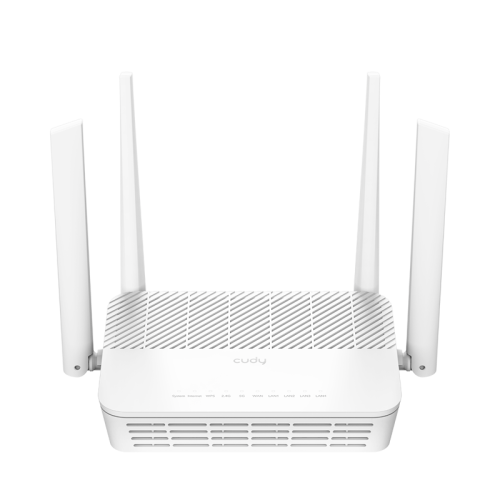 Маршрутизатор/ AX3000 2.5G Dual Band Wi-Fi 6 Mesh Router, Chipset MT7981BA+MT7976CN+MT7531AE+RTL8221B, 802.11ax/ac/a/b/g/n, 2402Mbps at 5GHz + 574Mbps at 2.4GHz, 1 x 2.5G Port , 4 x 10/100/1000Mbps Ports, 4 x 5dBi fixed antennas, (WR3000H)