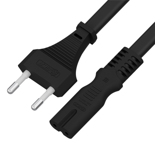 GCR Кабель питания 2.0m, CEE 7/16 / IEC C7, черный, 2*0,5mm, GCR-54294