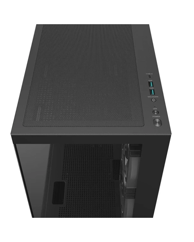 корпус Deepcool CG380 3F без БП, боковое окно (панорама), 3x120mm ARGB PWM вентилятора, черный, mATX фото 4
