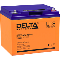 Батарея DELTA серия DTM L, DTM 1240 L, напряжение 12В, емкость 40Ач (разряд 10 часов), макс. ток разряда (5 сек.) 400А, макс. ток заряда 12А, свинцово-кислотная типа AGM, клеммы под болт М6, ДxШxВ 19