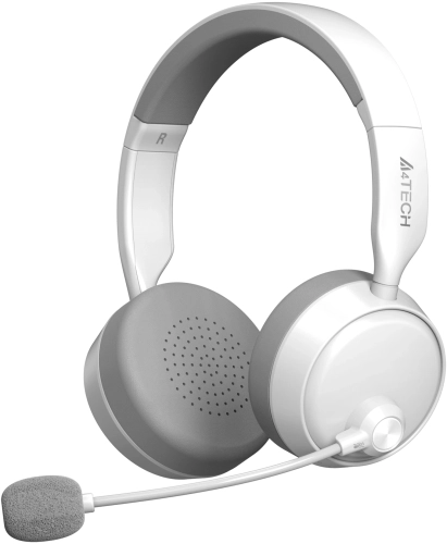 Наушники с микрофоном A4Tech BH230 белый/ серый мониторные BT оголовье (BH230 WHITE)