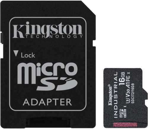 Флеш карта microSDHC 16Gb Class10 Kingston [SDCIT2/ 16GB] Industrial Temperature Class UHS-I с адаптером (SDCIT2/16GB)