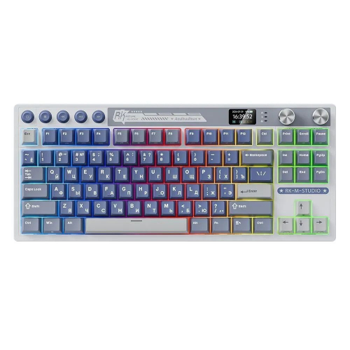 Клавиатура Royal Kludge RK M87 Ocean Blue USB/ 2.4 GHz/ Bluetоoth, RGB, Hot Swap, Beige switch (RK M87 OCEAN BLUE BEIGE SWITCH)