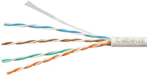 Кабель информационный Cabeus UTP-4P-Cat.5e-SOLID-LSZH-GY-LIGHT-100 кат.5E U/ UTP 4 пары LSZH внутренний 100м серый (2175553) (2175553#MLN)