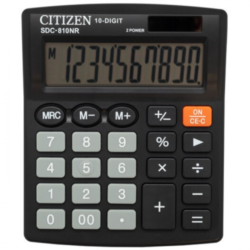 Калькулятор бухгалтерский Citizen SDC-810NR черный 10-разрядный