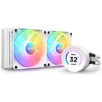 Система жидкостного охлаждения для ПК/ Water Cooling System NZXT Kraken Elite 240 RGB (250W, 240mm, LED temp., White, RGB/ Fans: 1xF240 RGB Core Fan, 75.12CFM, 30dBA, 2400RPM/ Pump height 65mm, 2800RPM, Ra (RL-KR24E-W1)
