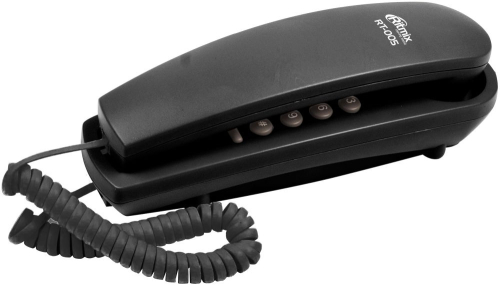 RITMIX RT-005 black {проводной телефон, повторный набор номера, настенная установка, кнопка выключения микрофона, регулятор громкости звонка} (15118967)