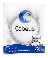 Cabeus PC-UTP-RJ45-Cat.6a-1.5m-LSZH Патч-корд U/ UTP, категория 6а (10G), 2xRJ45/ 8p8c, неэкранированный, серый, LSZH, 1.5м