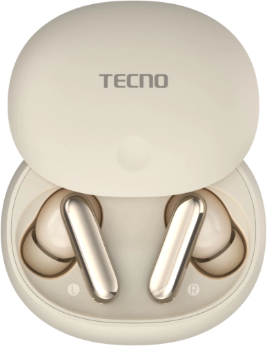 Гарнитура внутриканальные Tecno TU01 кремовый беспроводные bluetooth в ушной раковине (TU01 AIR GREAMY WHITE)