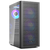 Корпус без блока питания/ Case PCCooler MA100 MESH BK, Midi-Tower, TG, Mesh, 3x120mm ARGB, 1xUSB-A 3.0 + 2xUSB-A 2.0, ATX, mATX, mITX Black