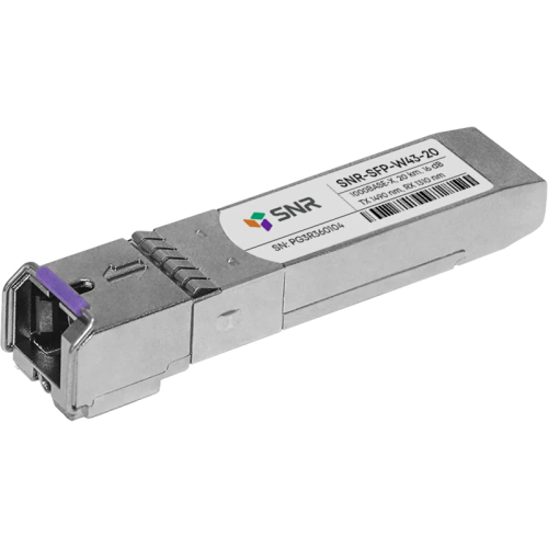 Модуль/ Модуль SFP WDM, дальность до 20км (12dB), 1490/1310nm (SNR-SFP-W43-20)