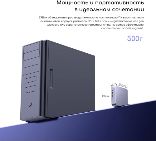 Компьютер Acer Gadget E10 ERBox Ryzen 7 8745HS (3.8) 16Gb SSD512Gb 780M Windows 11 Pro 2xGbitEth WiFi BT 120W черный (1747236) фото 17