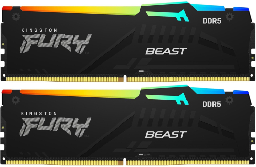 Память оперативная/ Kingston 64GB 6000MT/s DDR5 CL36 DIMM (Kit of 2) FURY Beast RGB EXPO (KF560C36BBEAK2-64)