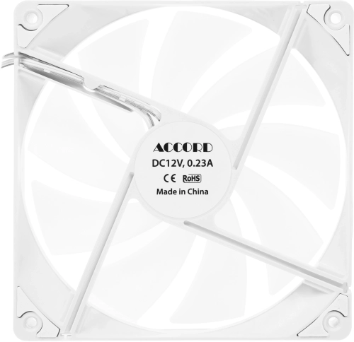 Вентилятор для корпуса Accord ACC-C14 ARGB 140х140x25 белый 3-pin 24.9дБ (ACC-C14 ARGB WHITE) brown box фото 3
