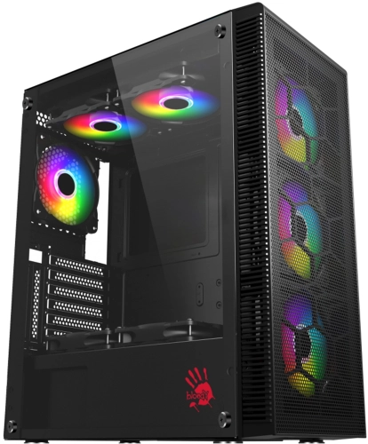 Корпус Bloody BD-CC115 черный без БП ATX 8x120mm 1xUSB2.0 1xUSB3.0 audio bott PSU (BD-CC115-BK)
