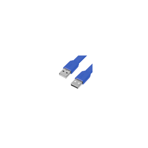 GCR Кабель PROF 1.0m USB 2.0 AM/ AM, плоский, синий, 28/ 24 AWG, экран, заземление, морозостойкий, GCR-55570