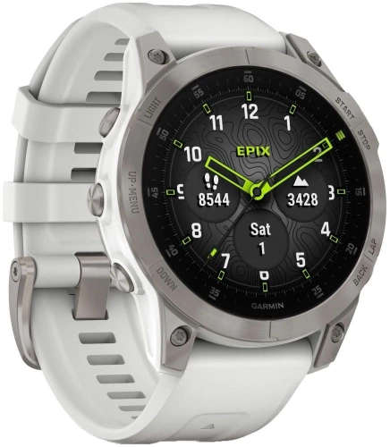 Смарт-часы Garmin Epix Gen 2 Sapphire 33.02мм 1.3 AMOLED корп.титан рем.белый (010-02582-21) фото 3