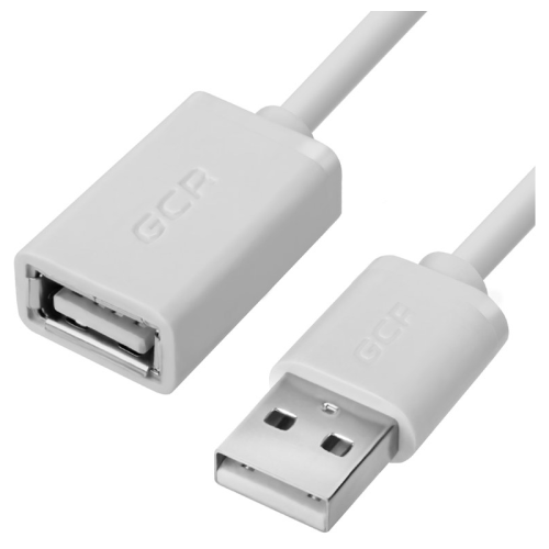 Greenconnect Удлинитель 0.5m USB 2.0, AM/AF, белый, 28/28 AWG, морозостойкий, GCR-UEC5M-BB-0.5m