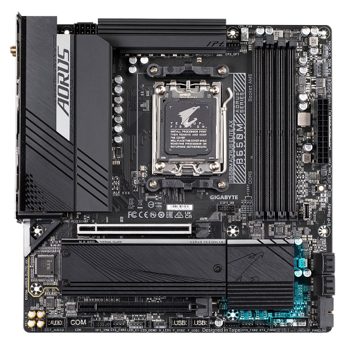 Материнская плата Gigabyte OEM B650M AORUS ELITE AX, Socket AM5, AMD B650, 4xDDR5-5200, HDMI+DP,2xPCI-Ex16,4xSATA3(RAID 0/ 1/ 10) 2xM.2, 8 Ch Audio, 2.5GLan, WiFi, (4+4)xUSB2.0, (7+2)xUSB3.2, (1+1)xUSB3.2 Typ (B650M AORUS ELITE AX||OEM)
