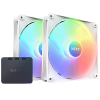 Кулер для корпуса ПК/ Case Cooler NZXT F140 RGB Core Twin Pack (140x140x25mm, 4-pin PWM, RGB, 89.48CFM, 32.5dBA, 1800RPM, White, 2pcs) (RF-C14DF-W1)