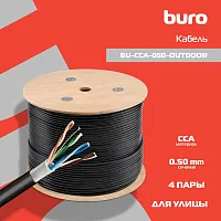 Кабель сетевой Buro BU-CCA-050-OUTDOOR UTP 4 пары cat.5E solid 0.50мм CCA 305м черный outdoor
