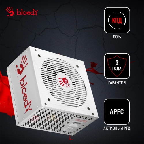 Блок питания Bloody ATX 750W BD-PS750G 80+ gold (20+4pin) APFC 120mm fan 6xSATA Cab Manag RTL (BD-PS750G-MW) фото 16