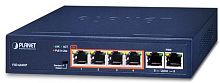 коммутатор/ PLANET 4-Port 10/ 100TX 802.3at POE + 2-Port 10/ 100TX Desktop Switch (60W POE Budget, 250m Extend mode, fanless, internal Power Supply) (FSD-604HP)