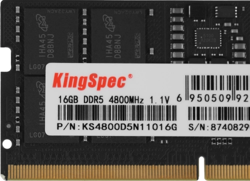 Память DDR5 16GB 4800MHz Kingspec KS4800D5N11016G RTL PC5-38400 CL40 SO-DIMM 288-pin 1.1В single rank Ret фото 2