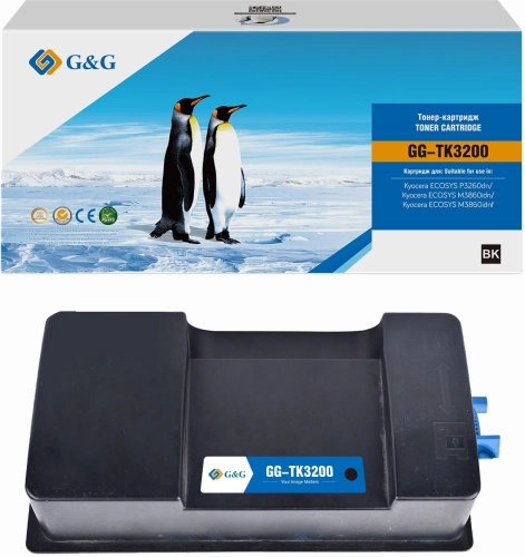 G&G toner-cartridge for Kyocera ECOSYS P3260dn/ Kyocera ECOSYS M3860idn/ Kyocera ECOSYS M3860idnf with chip 40000 pages гарантия 36 мес. (GG-TK3200)