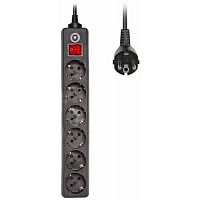 Сетевой фильтр Buro 600SH-1.8-B 1.8м (6 розеток) черный (коробка)