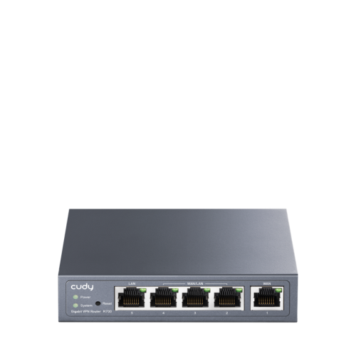 Маршрутизатор/ Gigabit Multi-WAN VPN Router, 1 GbE WAN, 1GbE LAN, 3 Configurable WAN/LAN, Load balancing, Link Backup, Zerotier/Wireguard/OpenVPN/IPSec/L2TP/PPTP VPN Server and Client, Zerotier, IPv6, TR069/098/TR181/TR111, DNS over (R700)