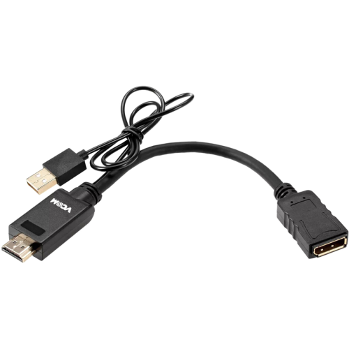 Кабель-переходник/ Кабель-переходник HDMI(M) +USB---> DP(F) 0.15m 4K*60Hz VCOM<CG599E> (CG599E-0.15M)