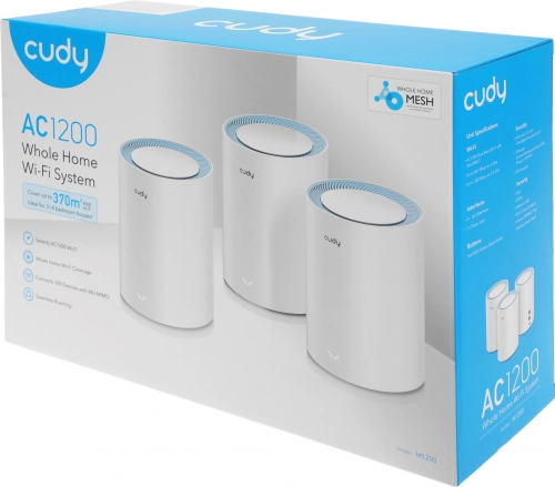 Wi-Fi Mesh-система/ AC1200 Wi-Fi Mesh Solution 3-Pack, Chipset MediaTek, Dual-Band, 867Mbps at 5GHz + 300Mbps at 2.4GHz, 802.11ac/a/b/g/n, 2 Fast Ethernet Ports, 2 internal antennas, MU-MIMO, DDNS,Zerotier/Wireguard/OpenVPN/IPSec (M1200(3-PACK)) фото 11