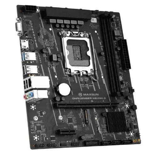MAXSUN MS-Challenger H610M-D, LGA1700, H610, 2*DDR4, 3*SATA3, M.2, 2*USB 3.2, 4*USB 2.0, 1*PCIEx16, 1*PCIEx1, VGA+HDMI, mATX фото 3