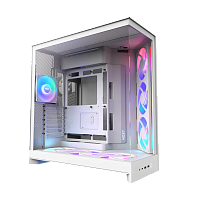 Корпус без блока питания/ Case NZXT H9 Flow RGB+ (2025), Midi-Tower, TG, 6x140mm RGB + 1x120mm RGB, 2xUSB-A 3.2 + 1xUSB-C 3.2, E-ATX, ATX, mATX, mITX White (CM-H92FW-P1)