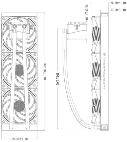 Система водяного охлаждения Thermalright Frozen Vision 360 V2 ARGB Soc-AM5/AM4/1200/1700/1851 черный 4-pin 27dB Al LCD Ret (F-VISION-360-BL-ARGB-V2) фото 9