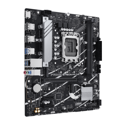 Материнская плата ASUS PRIME B760M-R D4, LGA1700, B760, 2*DDR4, 4*SATA, 2*M.2, 4*USB 3.2, 4*USB 2.0, 1*PCIx16, 2*PCIx1, HDMI, mATX (90MB1HA0-M0EAY0) фото 2