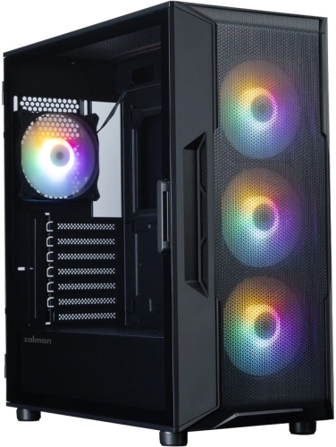 корпус ZALMAN i3 NEO V2, ATX, BLACK, FRONT MESH, WINDOW, 2xCombo (3.5 or 2.5), 1x2.5, 1xUSB Type C, 1xUSB3.0, FRONT 3x120mm FRGB, REAR 1x120mm FRGB (I3 NEO V2 BLACK) фото 3