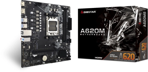 Материнская плата Biostar A620MS SocketAM5 AMD A620 2xDDR5 mATX AC`97 8ch(7.1) GbLAN RAID+HDMI+DP фото 2