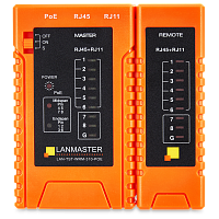 Тестер витой пары с индикаторами, с определением POE (LAN-TST-WRM-310-POE)