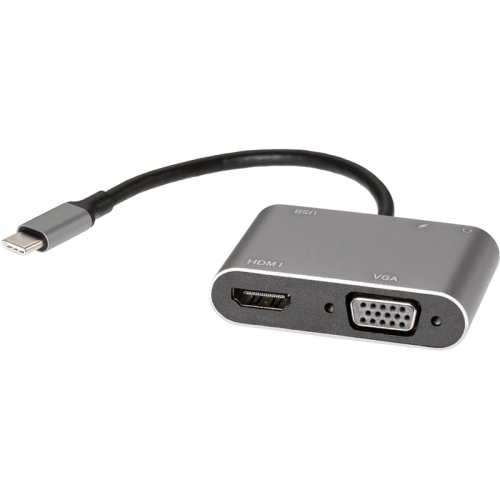 Aopen/ Qust Кабель ACU4511 Адаптер USB Type-Cm-->VGA, HDMI 4k*30Hz, USB3.0, PD, Audio, iOpen (Aopen/ Qust)[4895182217928]