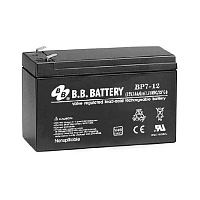 Батарея B.B. Battery серия BP, BP7-12, напряжение 12В, емкость 7Ач (разряд 20 часов), макс. ток разряда (5 сек.) 105А, макс. ток заряда 2.1A, свинцово-кислотная типа AGM, клеммы T2, ДxШxВ 151x65x98мм., вес 2.54кг., срок службы 10 лет/ B.B. Battery series