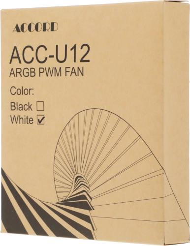 Вентилятор для корпуса Accord ACC-U12 ARGB 120х120x25 белый 4-pin 18.3дБ (ACC-U12 ARGB WHITE) brown box фото 6